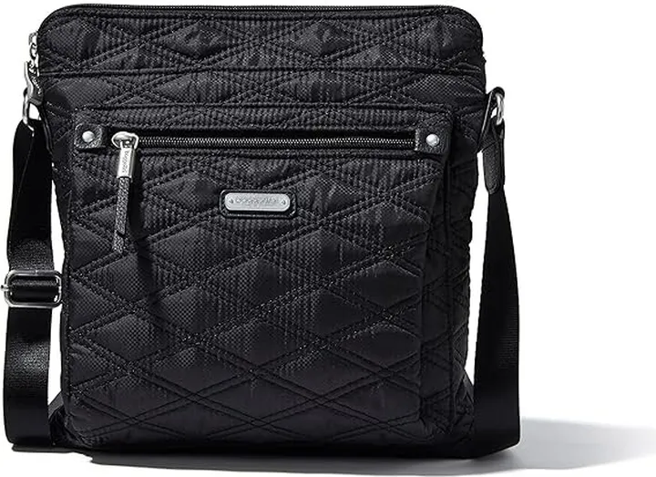 Baggallini Go Bagg with RFID Phone Wristlet (Black Quilt) Cross Body Handbags