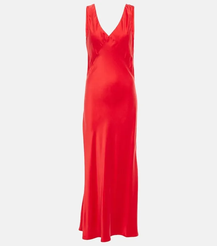 Bordeaux silk slip dress