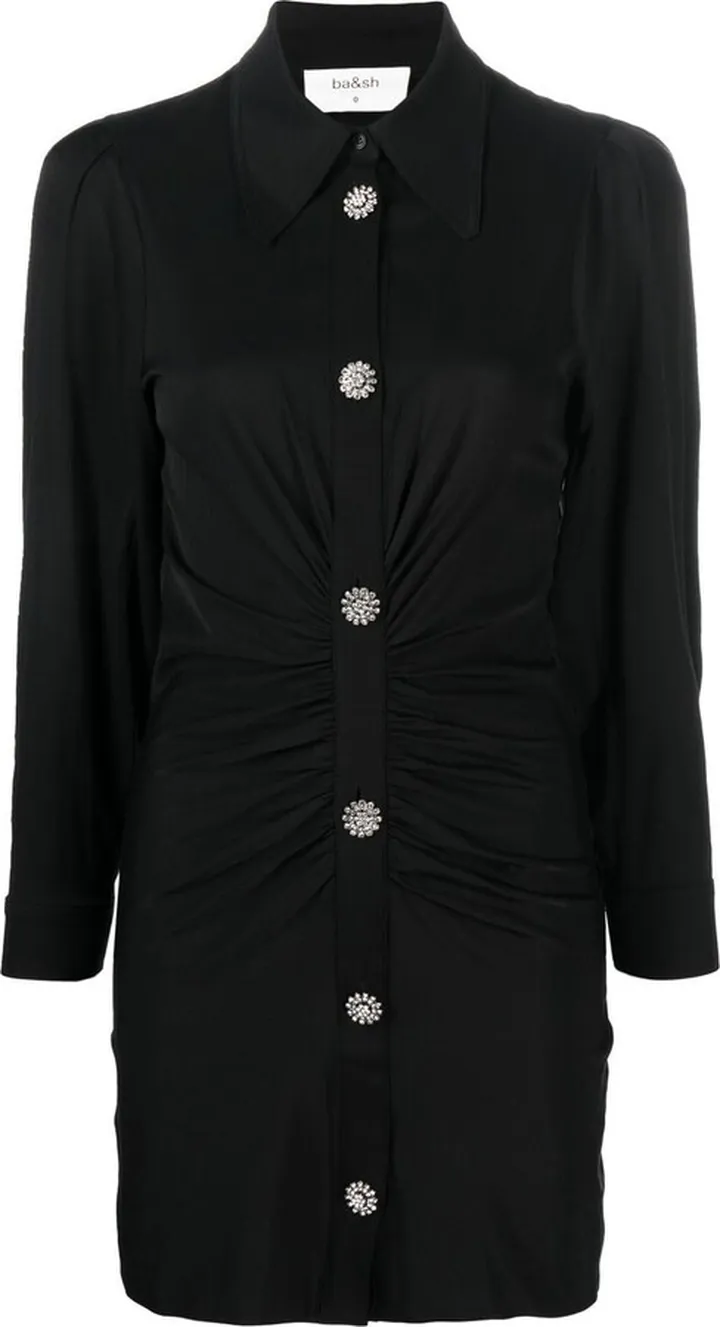 Button-Up Mini Shirt Dress