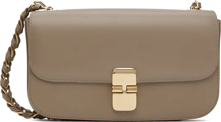 A.P.C. Beige Grace Baguette Chaîne Bag