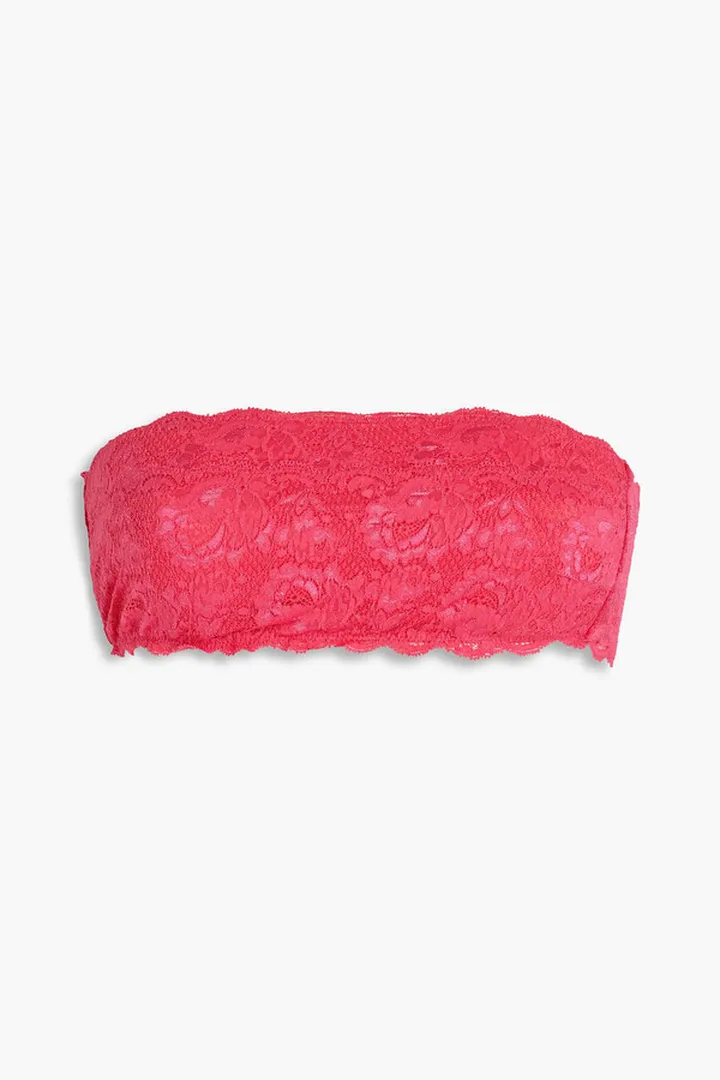 Never Say Never cotton-blend stretch-lace bandeau bra