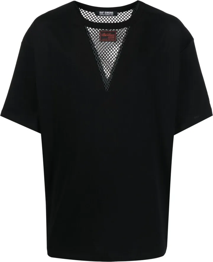 fishnet-panel short-sleeve T-shirt