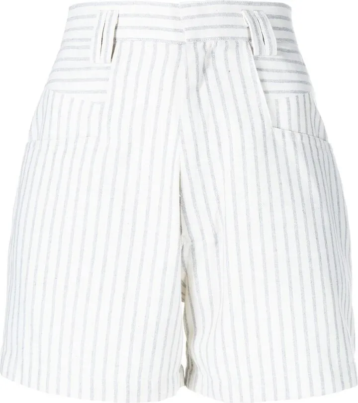 High-Waist Pinstripe Shorts