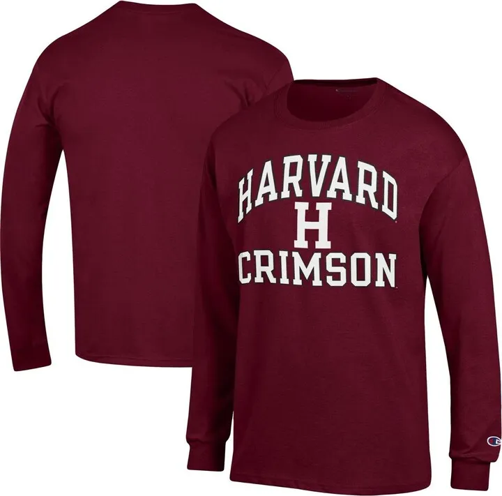 Men's Champion Crimson Harvard Crimson High Motor Long Sleeve T-shirt