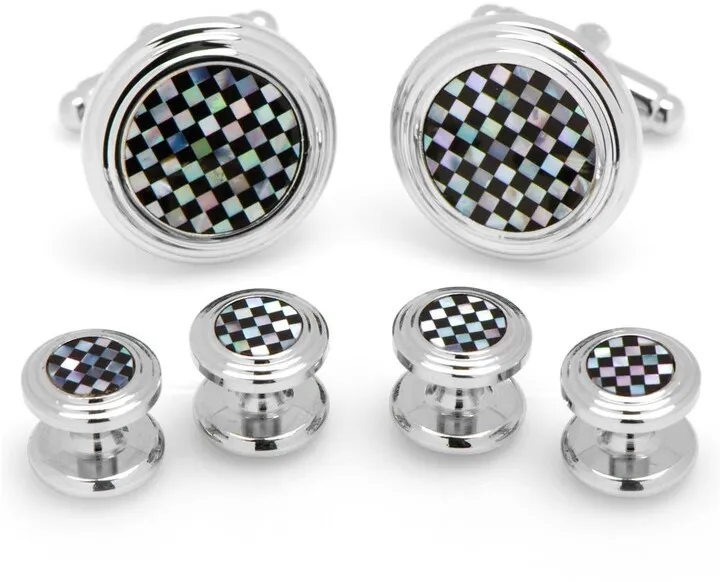 Onyx & Mother-of-Pearl Shirt Studs & Cuff Links