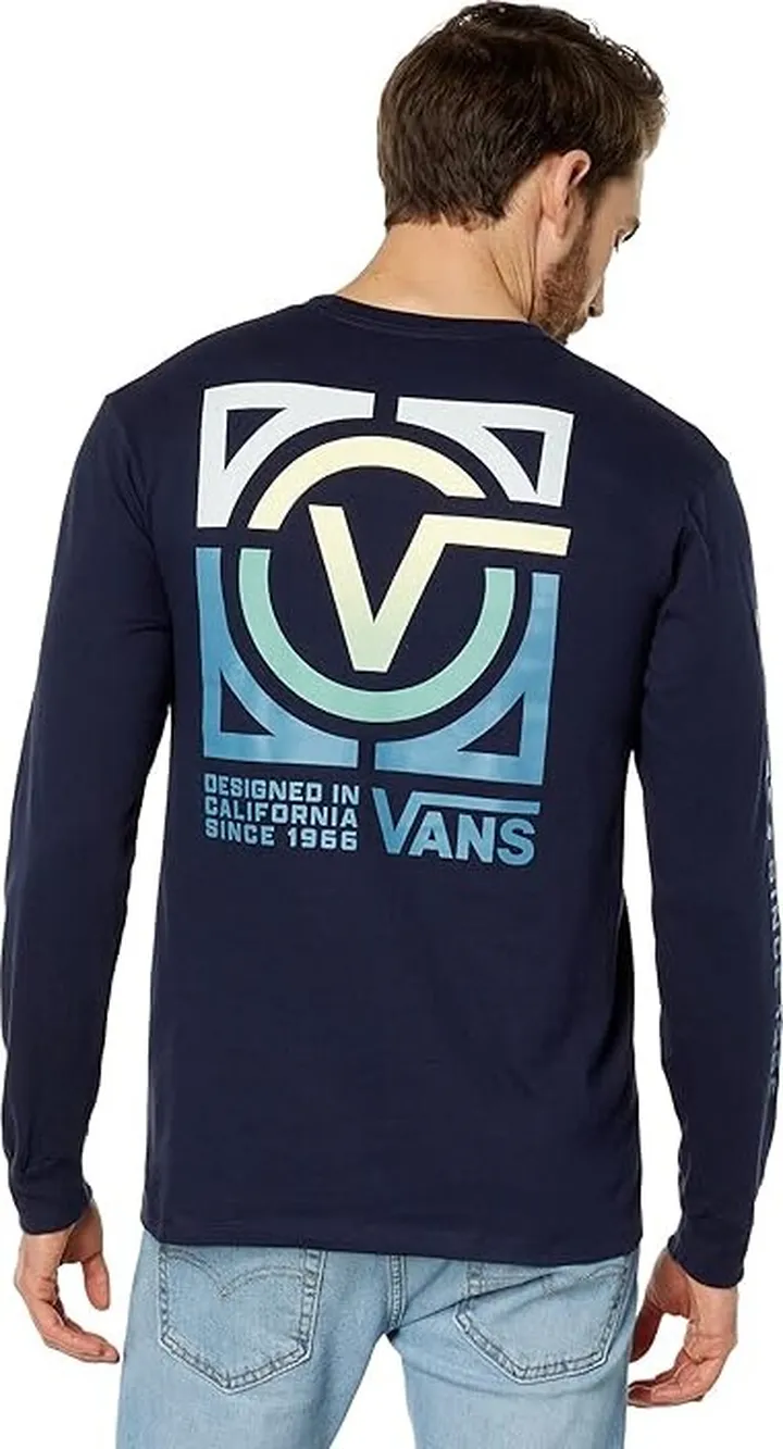 Vans Veesta Long Sleeve Tee (Navy) Men's Clothing