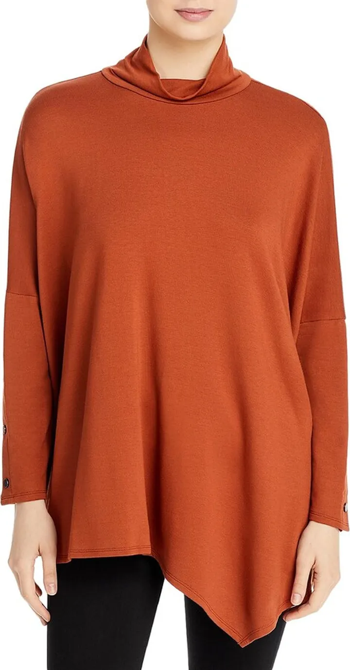 Womens Poncho Pullover Turtleneck Top