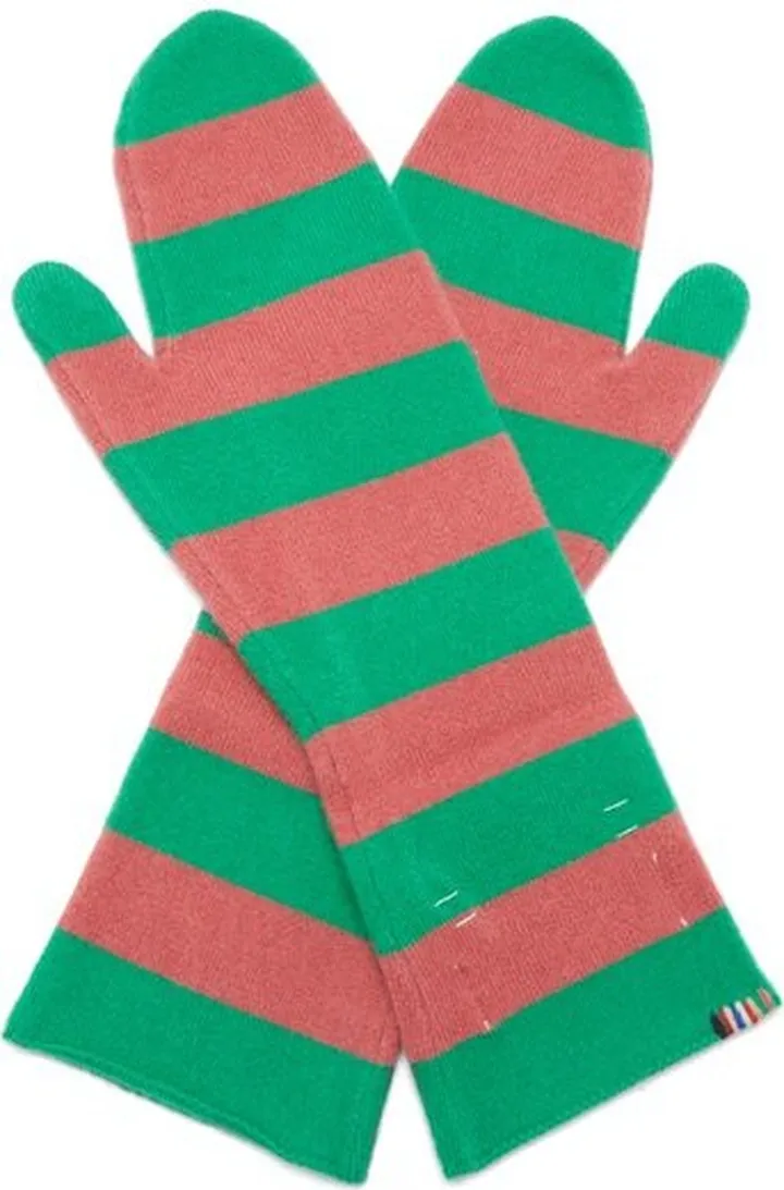No.165 Nina Striped Cashmere Mittens