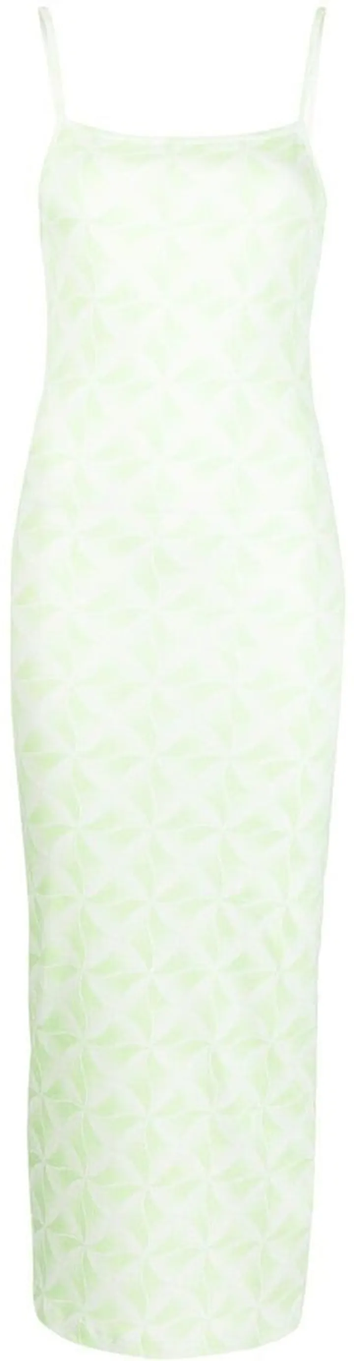 Square Neck Fitted Midi Dress