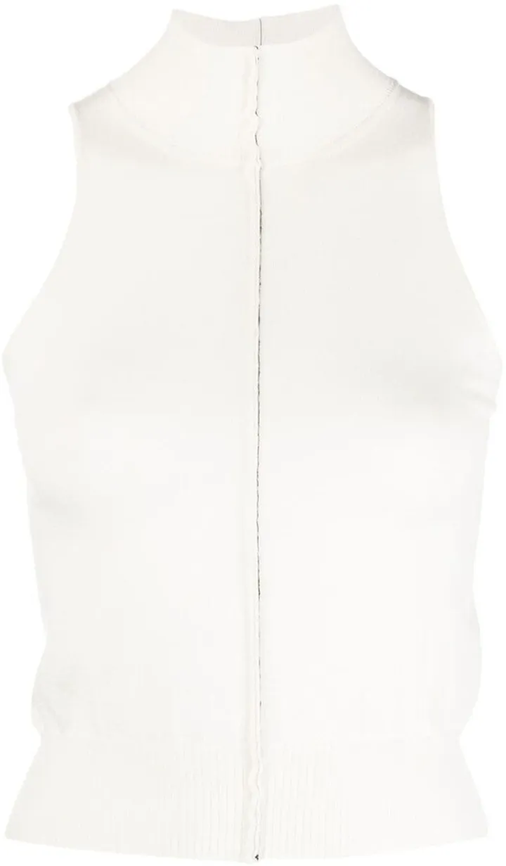 Raw-Hem Cashmere Knitted Top