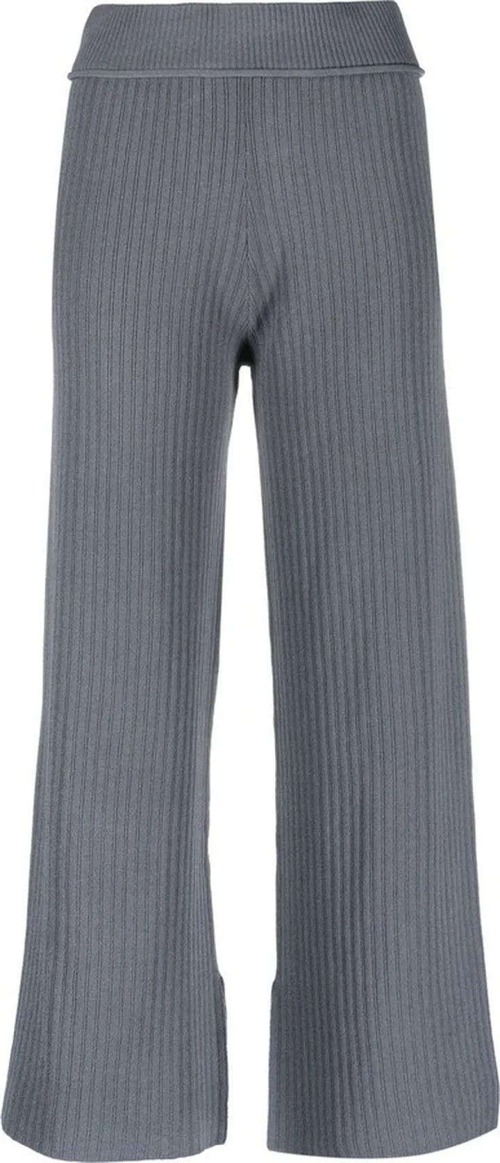 Cropped Rib-Knit Trousers