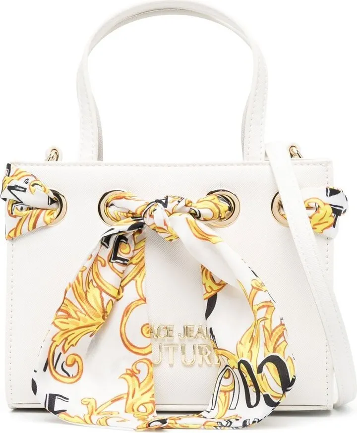 scarf-embellished Barocco tote bag