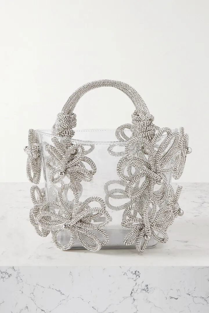Cult Gaia - Bloom Mini Crystal-embellished Pvc Tote - Neutrals