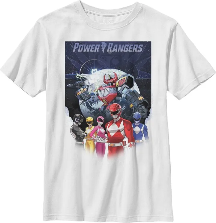 Boy's Power Rangers Galactic Heroes T-Shirt - White - Medium