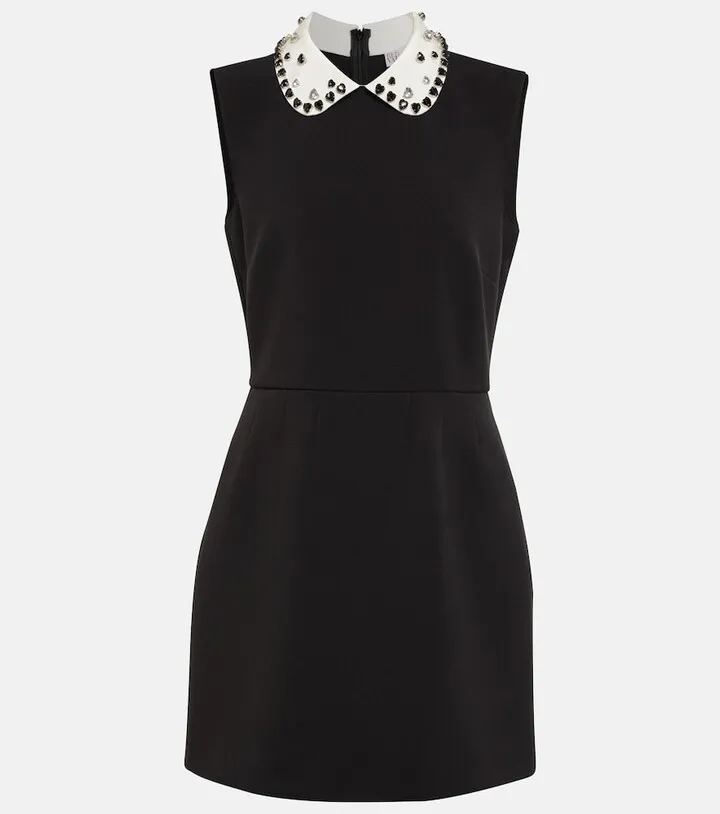 Embellished cady minidress