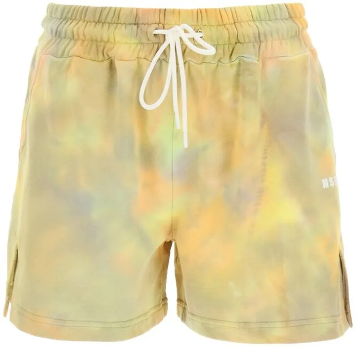 MSGM Micro Logo Printed Tie-Dye Shorts