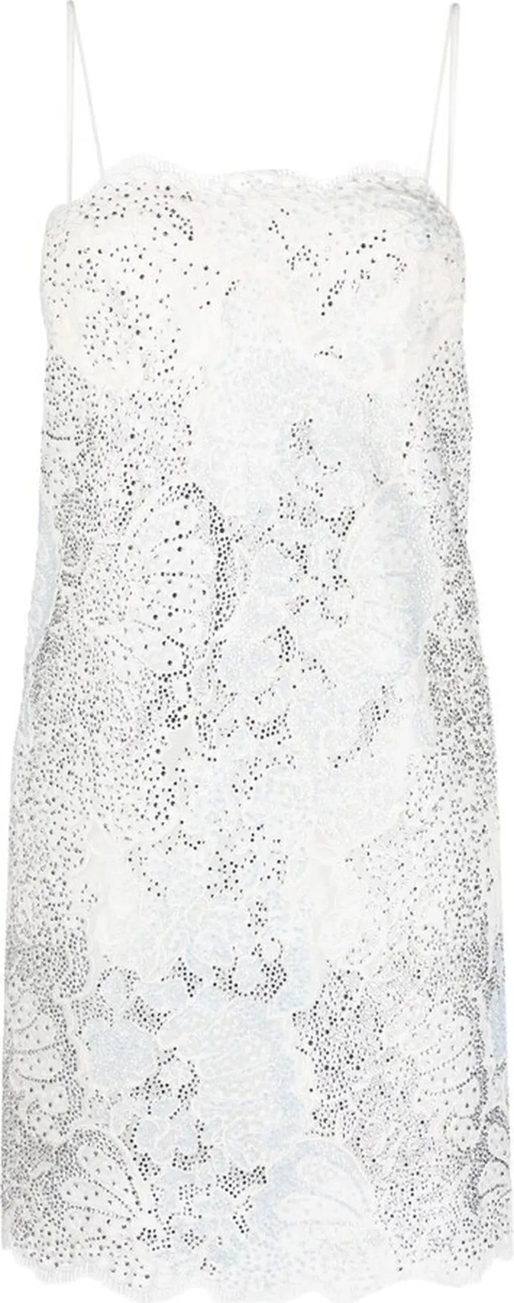 Crystal-Embellished Guipure Lace Shift Dress
