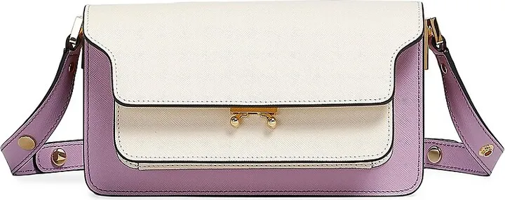 Trunk Colorblocked Leather Shoulder Bag