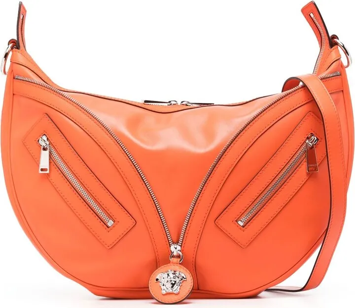 Orange Repeat Hobo Leather Bag
