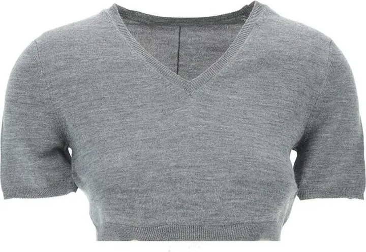 The Row V-Neck Cropped Knit Top