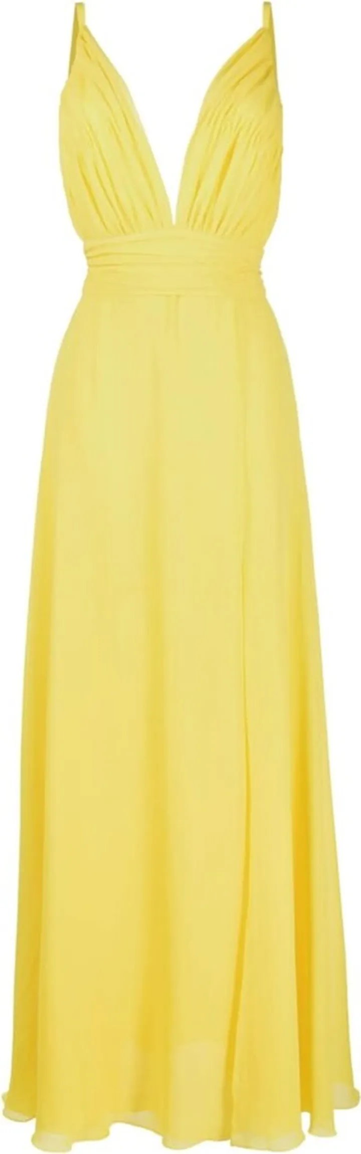 V-neck ruched gown