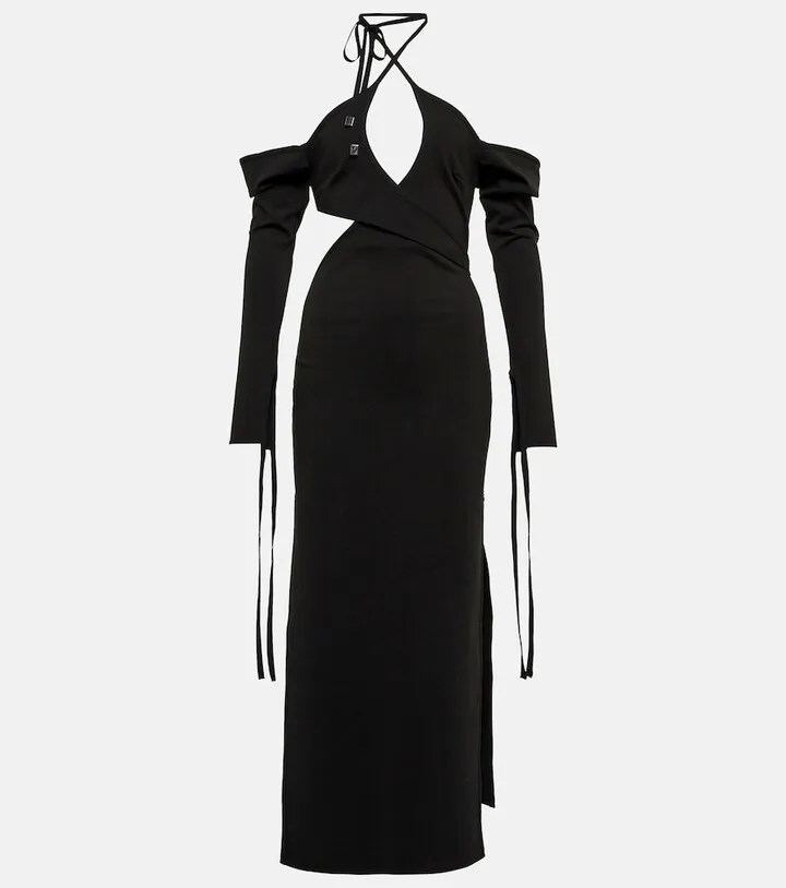 Greta off-shoulder halterneck dress