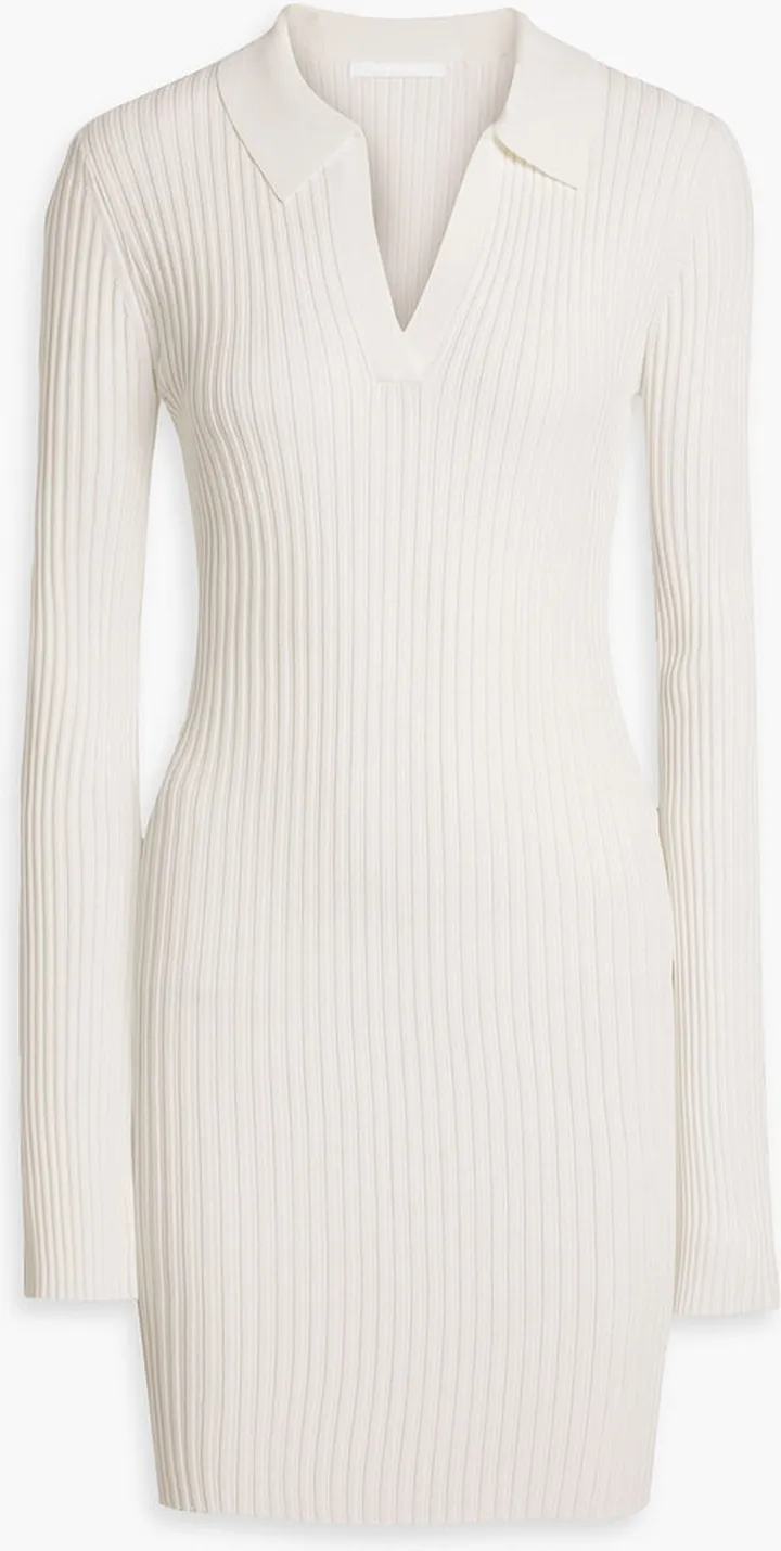 Ribbed-knit mini dress