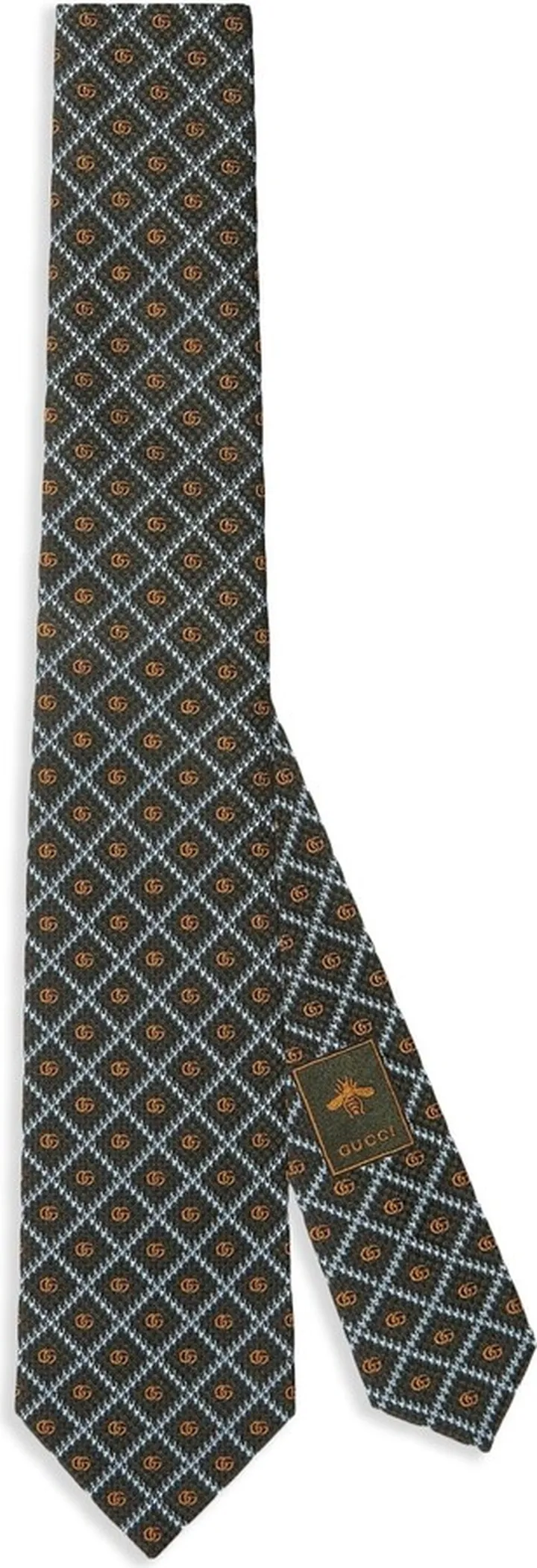 Double G checked jacquard tie