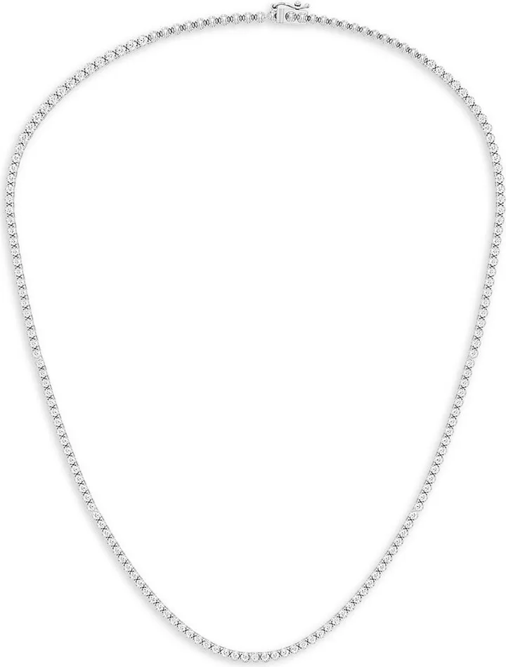 14K White Gold & 3.0 TCW Diamond Tennis Necklace