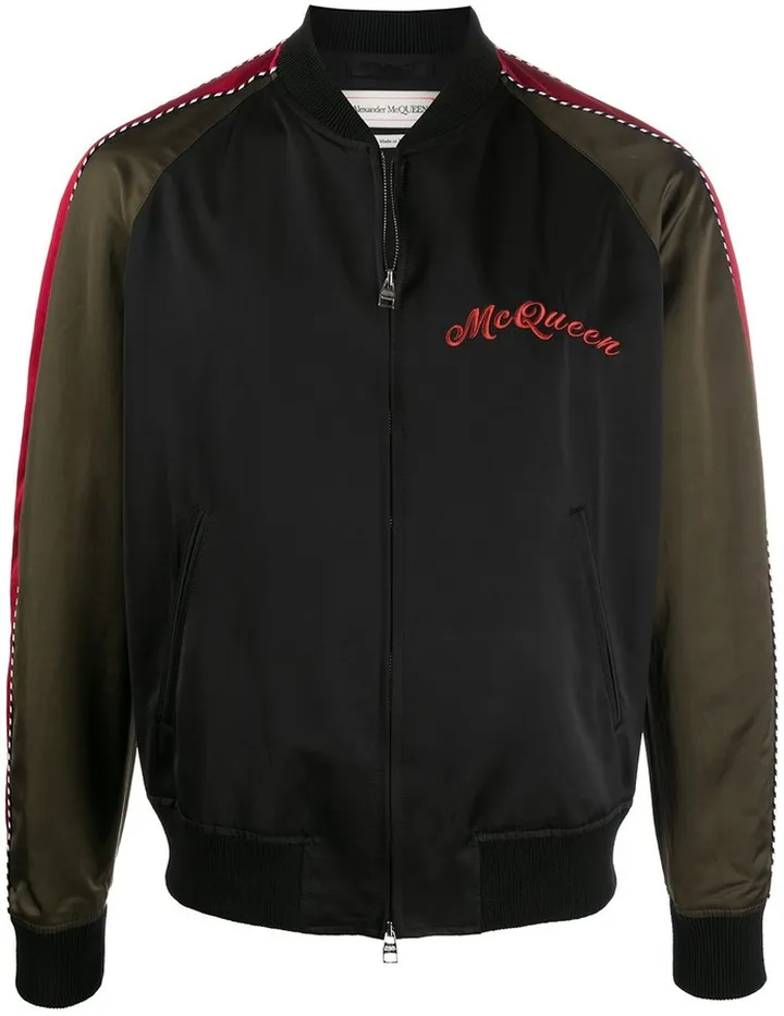 Dragon-Embroidered Bomber Jacket