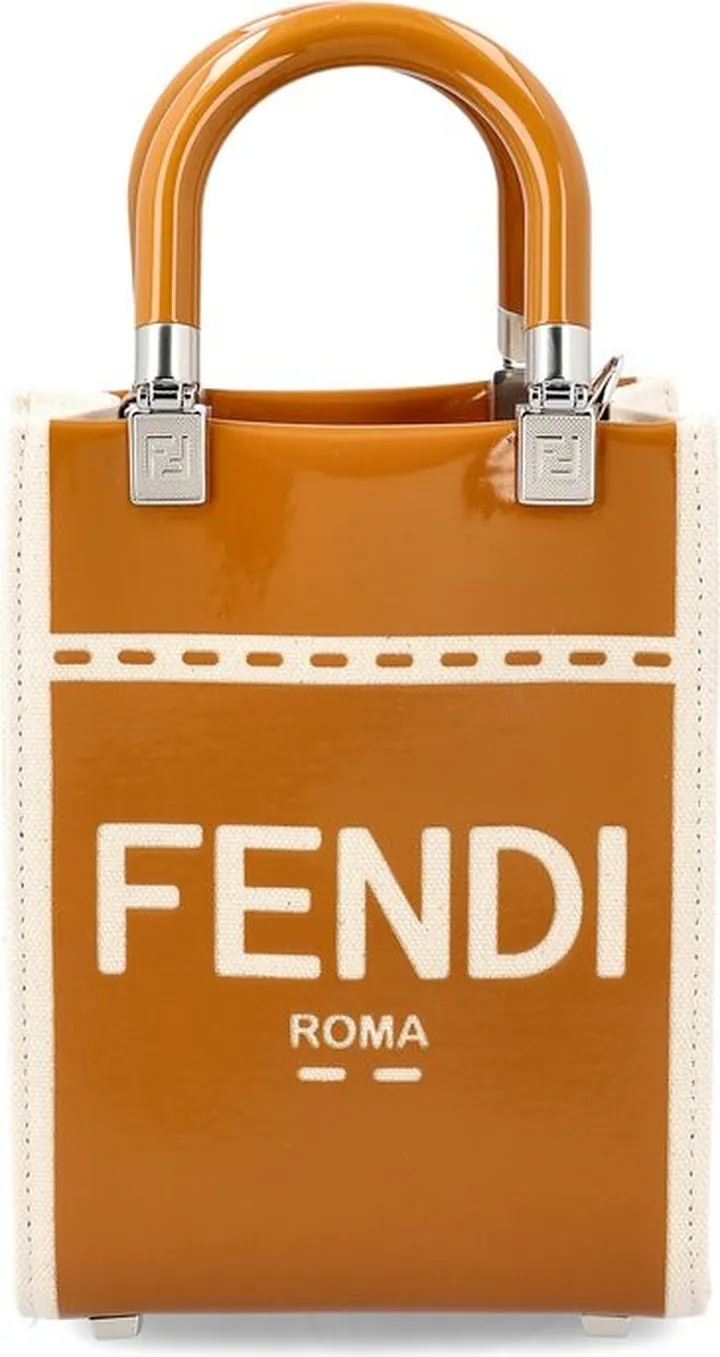 Fendi Logo Detailed Sunshine Small Shopper Bag