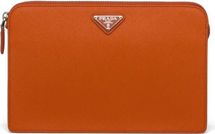 Saffiano leather pouch