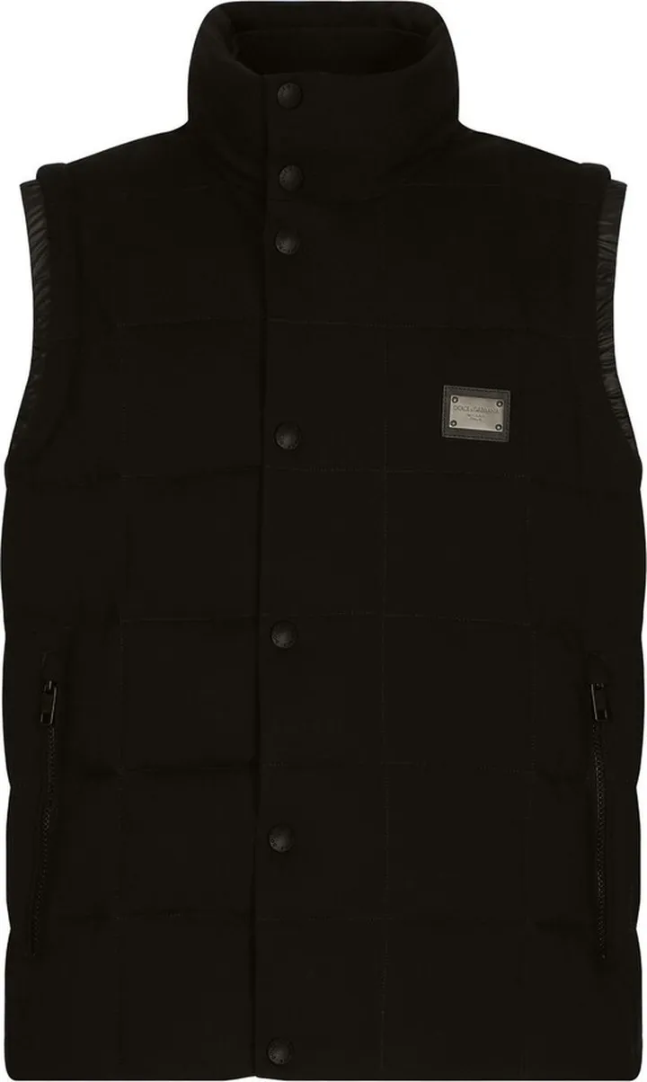 DG Essentials logo-plaque padded gilet