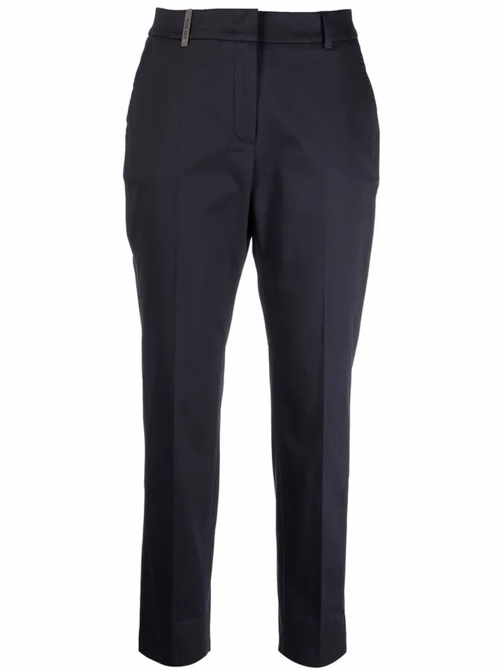 Slim-Fit Cropped Trousers