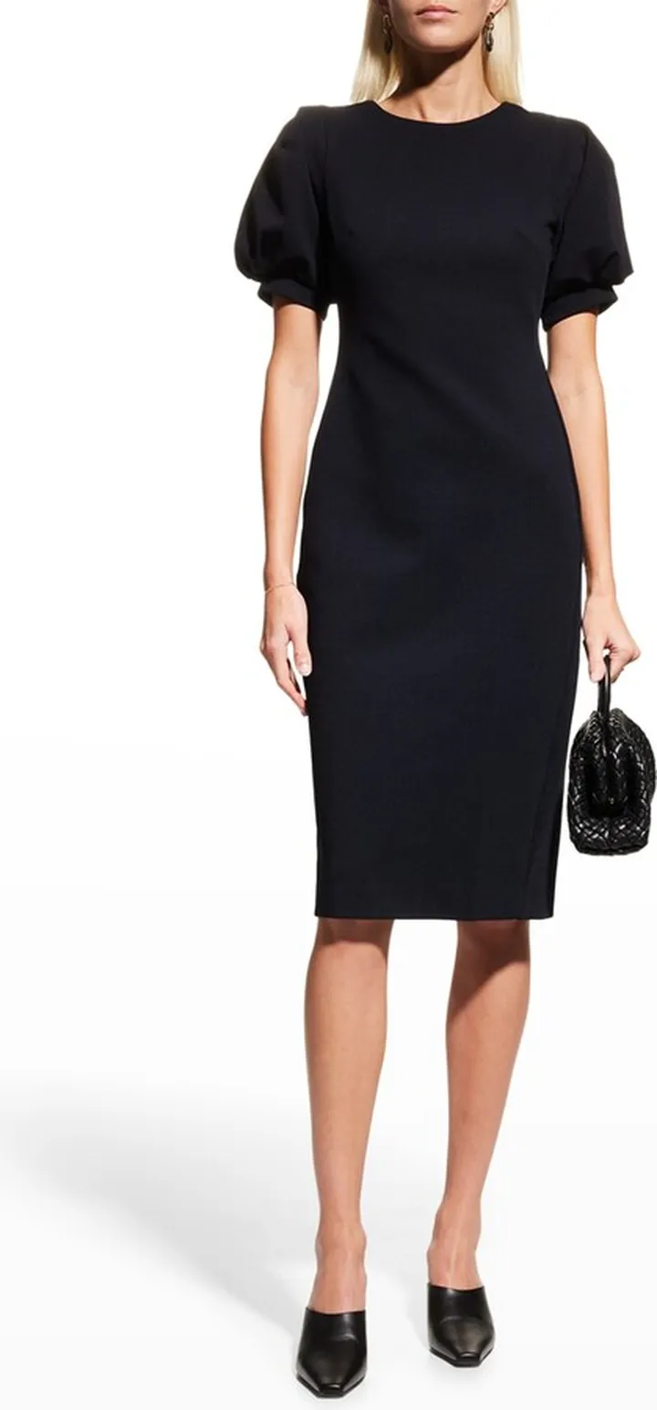 Unione Puff-Sleeve Midi Dress