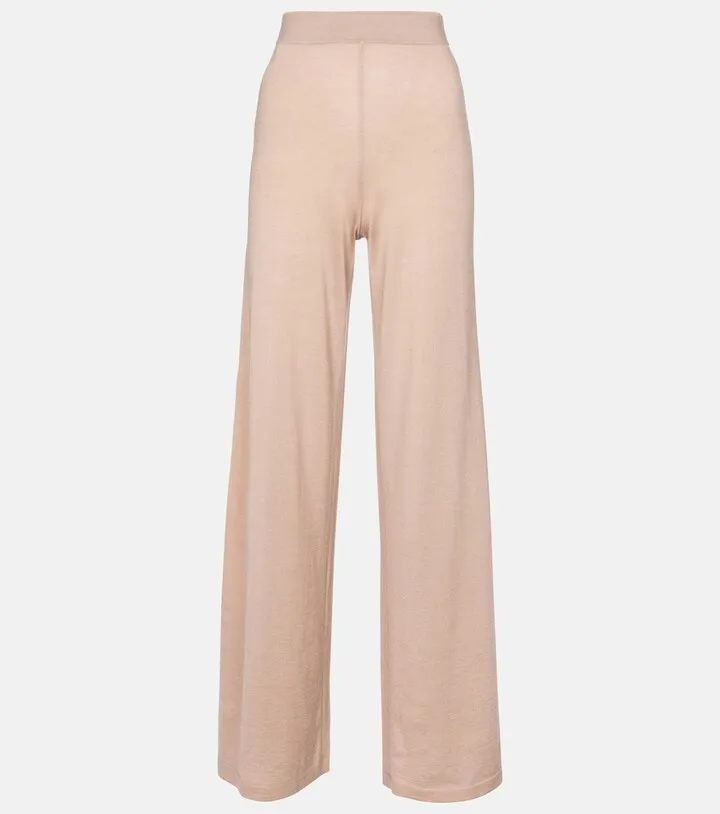 High-rise cashmere-blend pants