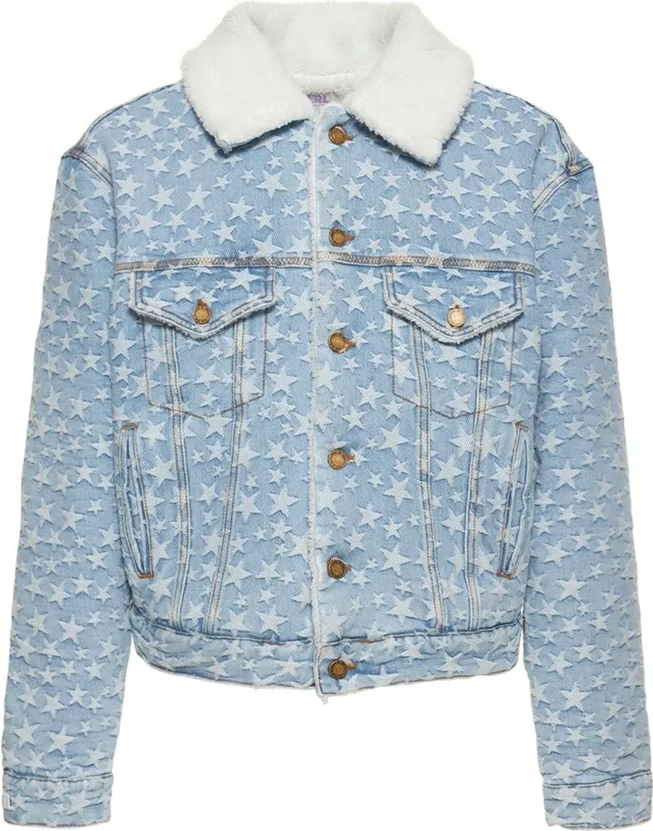 Denim star jacquard jacket
