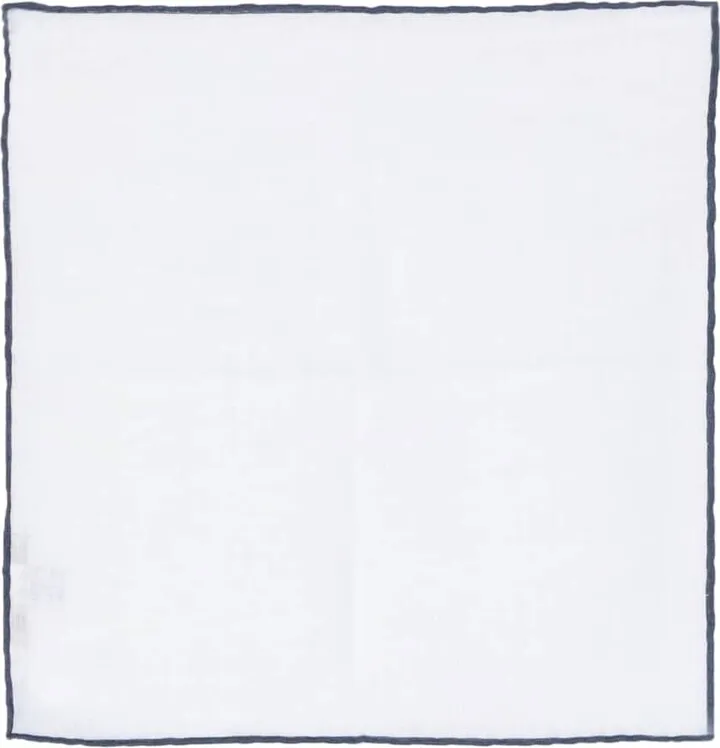 Contrasting-Border Linen Handkerchief