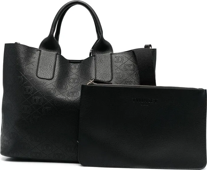 Punch-Hole Logo Tote Bag