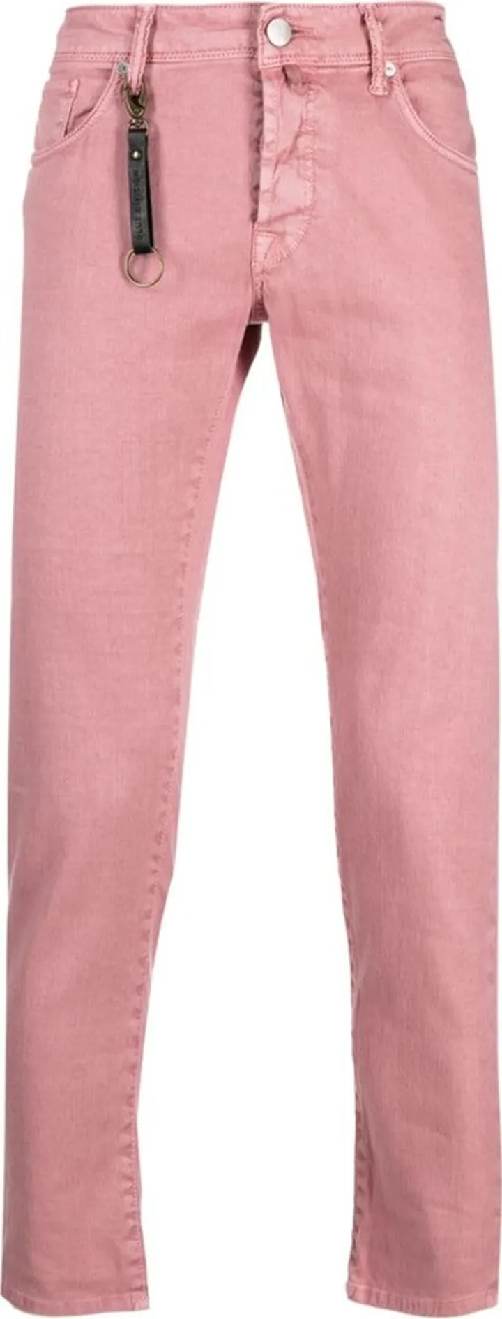 Mid-Rise Slim-Fit Cotton Trousers