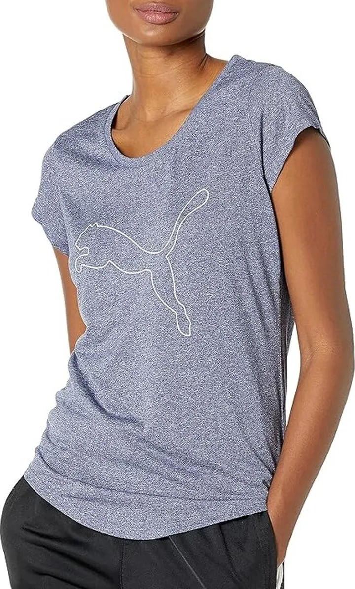 PUMA Performance Cat Tee (Peacoat Heather) Women's Clothing