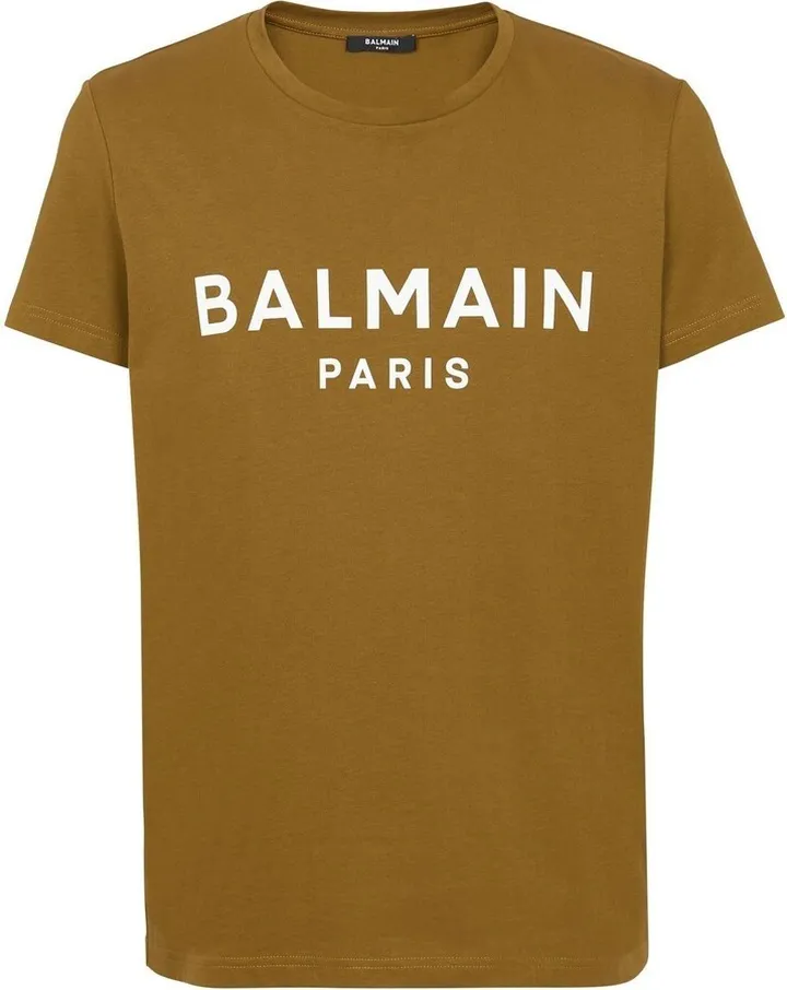 Brown Logo Print Organic Cotton T-Shirt