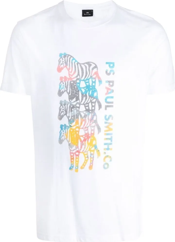 zebra-print short-sleeve T-shirt