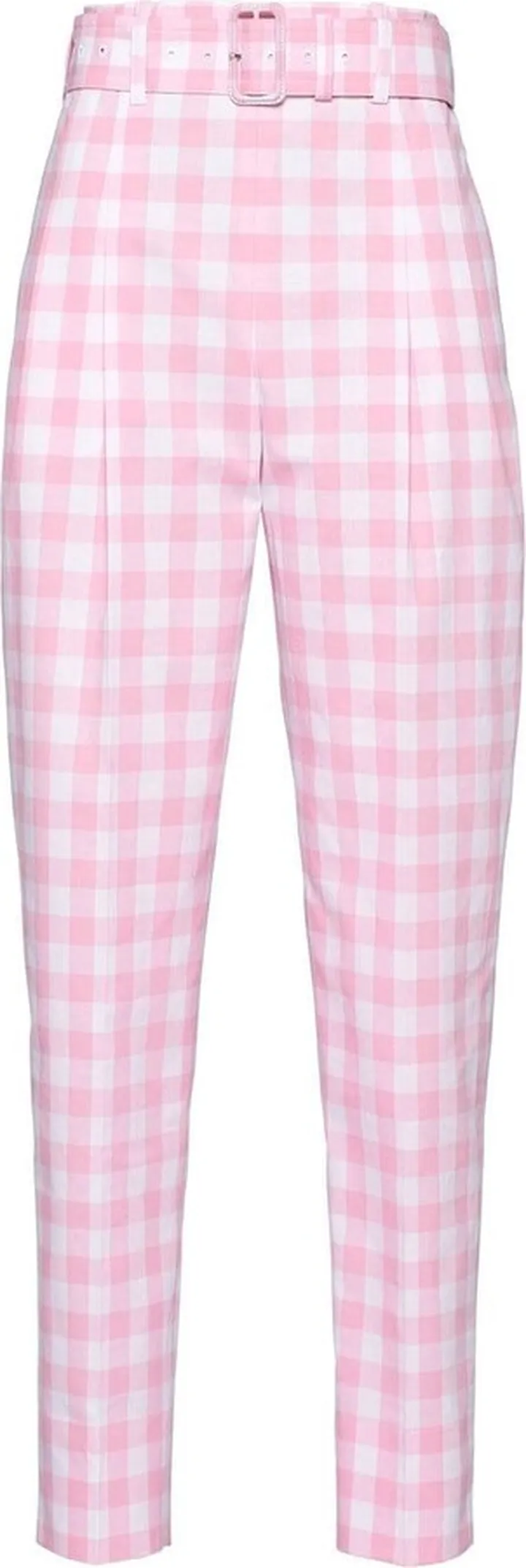 Cropped Gingham Check Pants