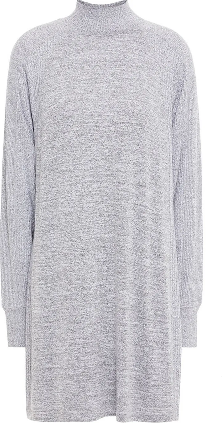 Knit Racer mélange stretch-knit turtleneck mini dress