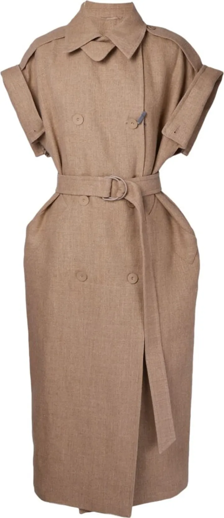 Linen Trench Coat With Belt