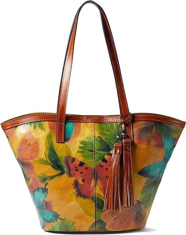 Patricia Nash Marconia Tote with Tassel (Watercolor Butterfly Print) Handbags