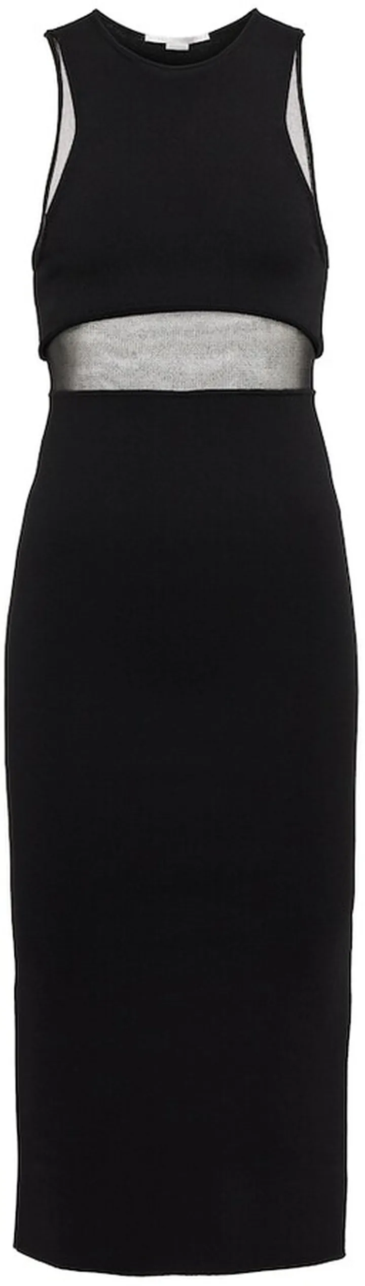 Mesh-paneled midi dress