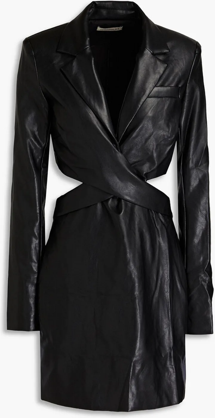 Gabriela cutout faux leather mini dress
