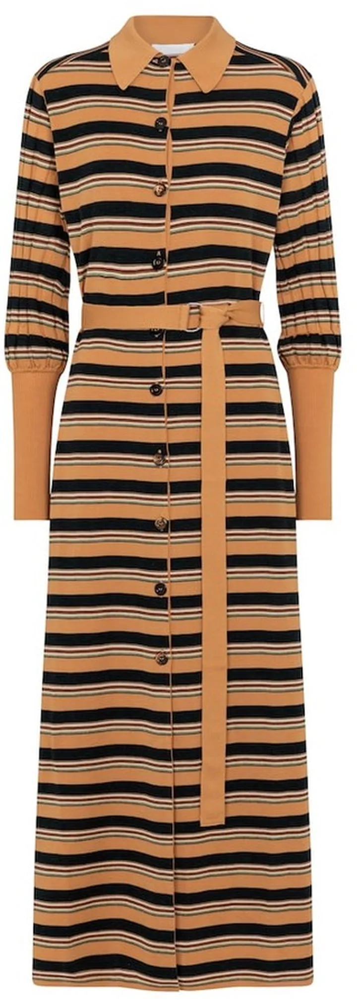 Striped wool-blend shirt dress